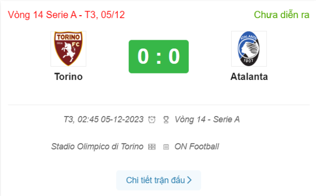 Torino vs Atalanta