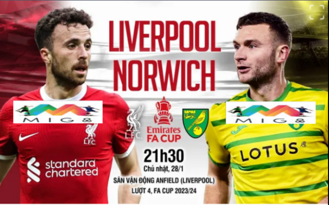 Liverpool vs Norwich vòng 4 FA Cup 2023/24