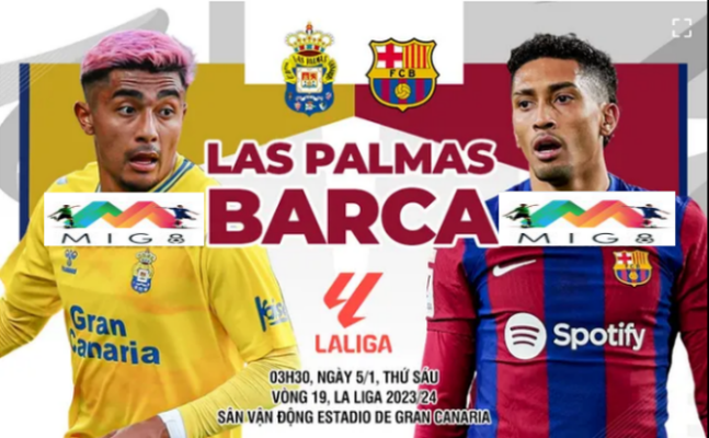 Las Palmas vs Barca vòng 19 La Liga 2023/24