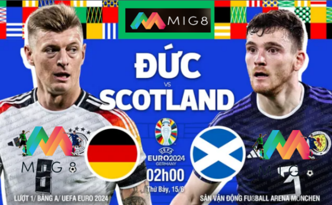 Đức vs Scotland lượt 1 bảng A Euro 2024