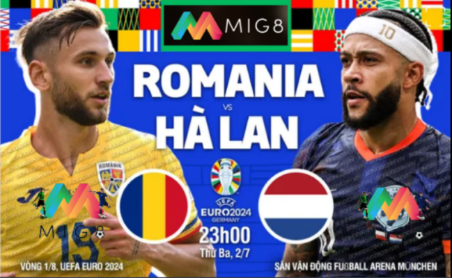 Romania vs Hà Lan vòng 1/8 Euro 2024