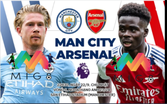 Man City vs Arsenal vòng 5 Ngoại hạng Anh 2024/25