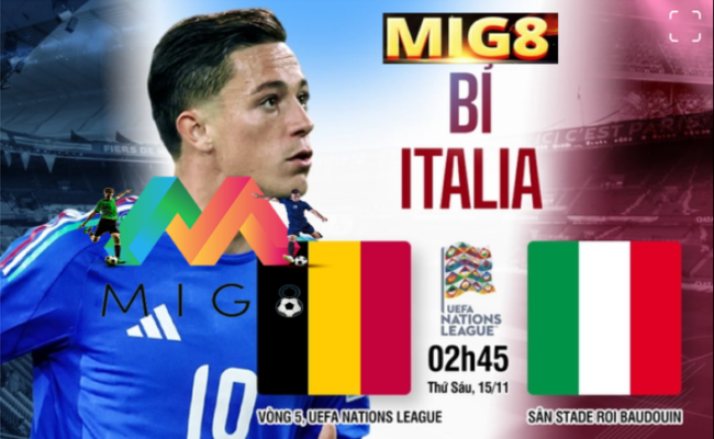 Bỉ vs Italia lượt trận thứ 5 bảng B2 Nations League 2024/25.