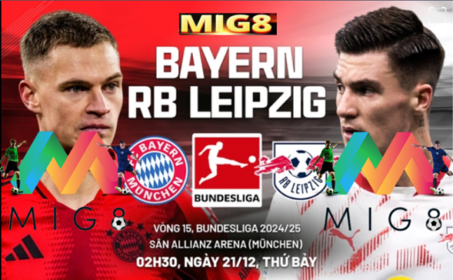 Bayern vs Leipzig vòng 15 Bundesliga 2024/25.