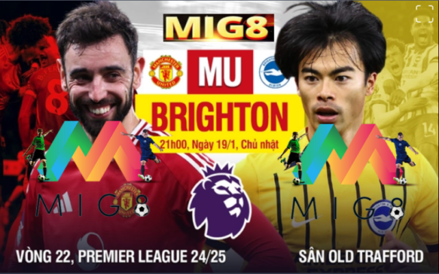 MU vs Brighton vòng 22 goại hạng Anh 2024/25.