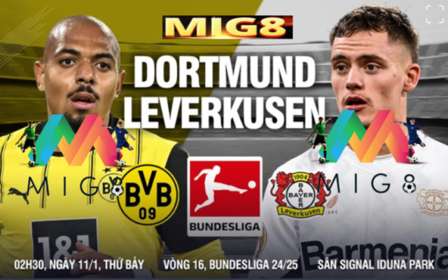 Dortmund vs Leverkusen vòng 16 Bunesliga 2024/25.