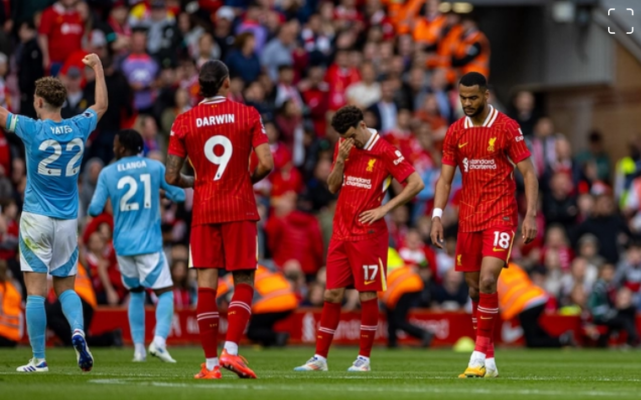 Nottingham đánh bại Liverpool 1-0 ở lượt đi vào tháng 9 năm 2024.